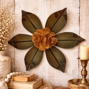 Metal Flower Green Wall Hanging Home Decor